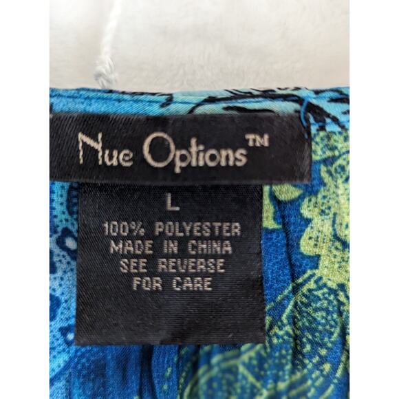 Nue Options Sheer Top Over shirt/Jacket Bust 40".Cback 23". Sleeves18"Blu/Green - Picture 9 of 10